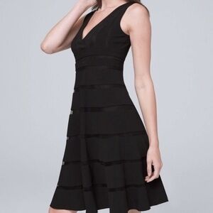 Classic Black V-Neck Midi Dress